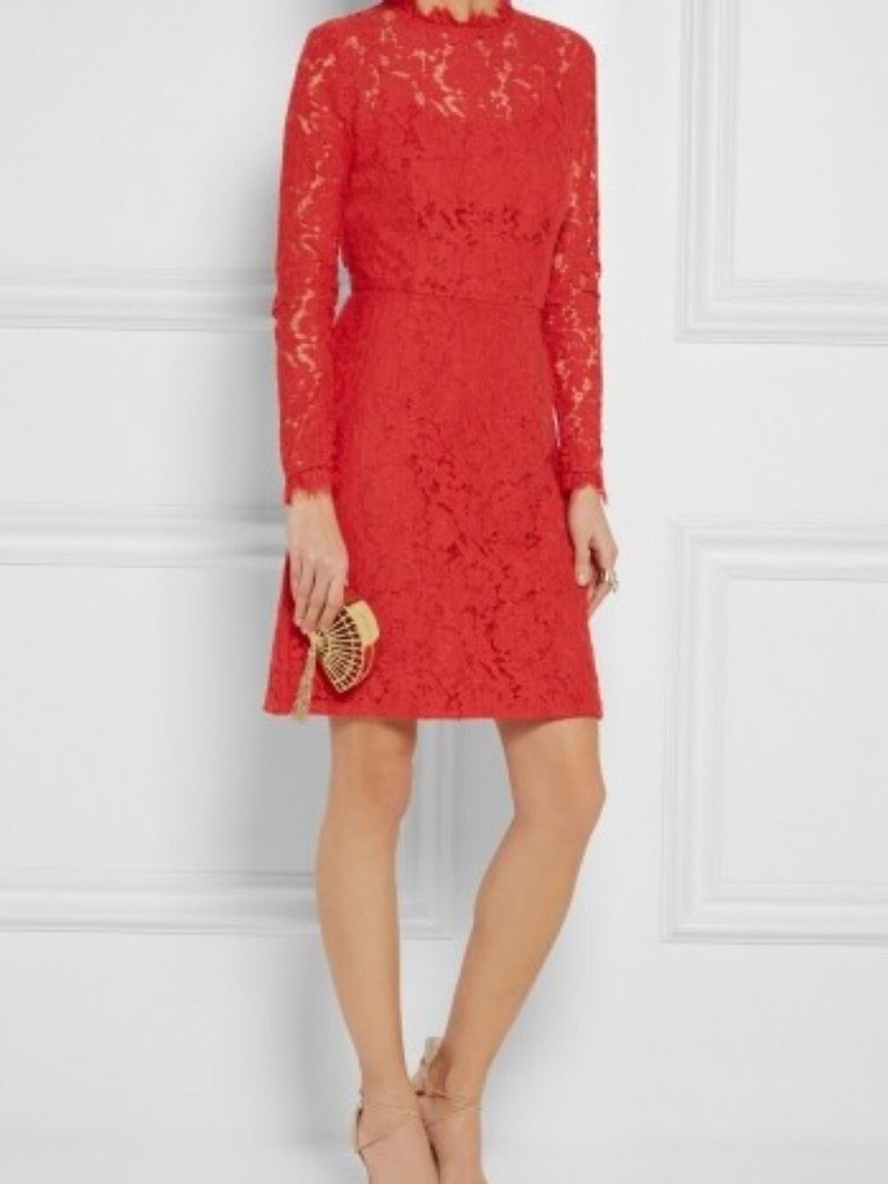 TEMPERLEY LONDON Coco cotton-blend lace dress Red Size 4